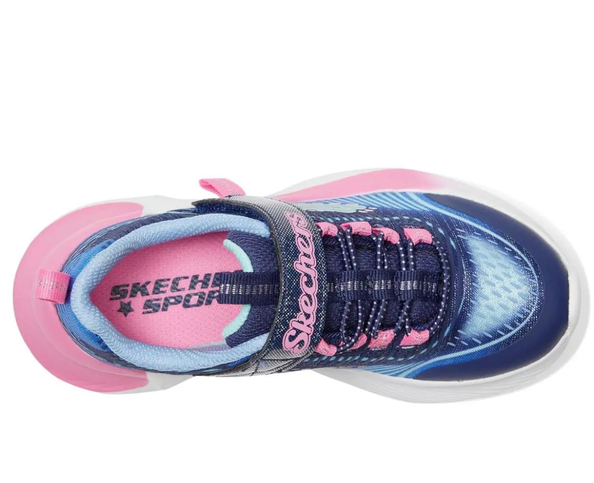 Skechers - Girls pink/navy Velcro runner - Tide Tech